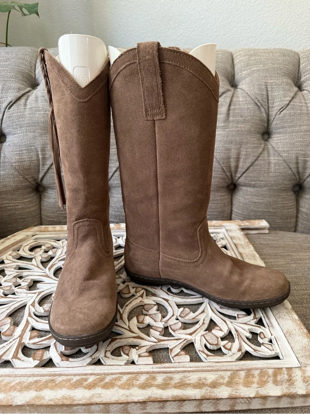 Ariat Brown Suede Leather Fringe Boots Women’s 8